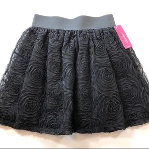 Exhilaration Black Sexy Floral Lace Short Mini Skirt Black Rose Lace Layered S